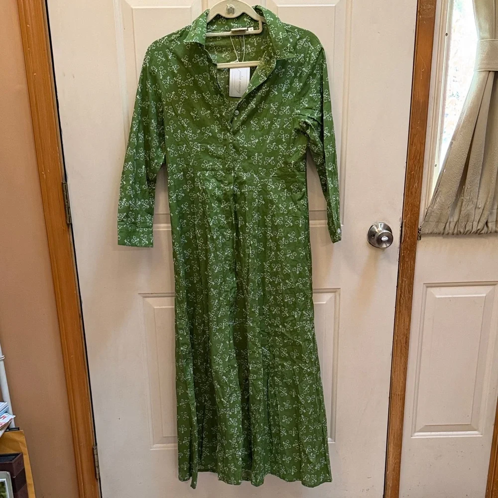Julia Amory Green Floral Long Sleeve Dress - Picture 1 of 8